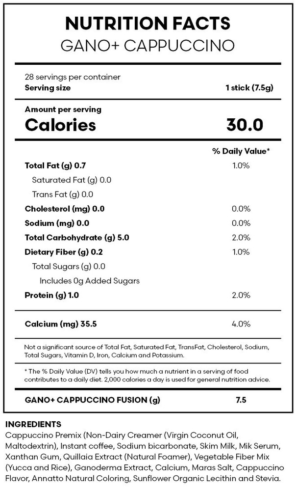 FuXion GANO CAPPUCCINO-Inmunity Support with Ganoderma-28 Sticks