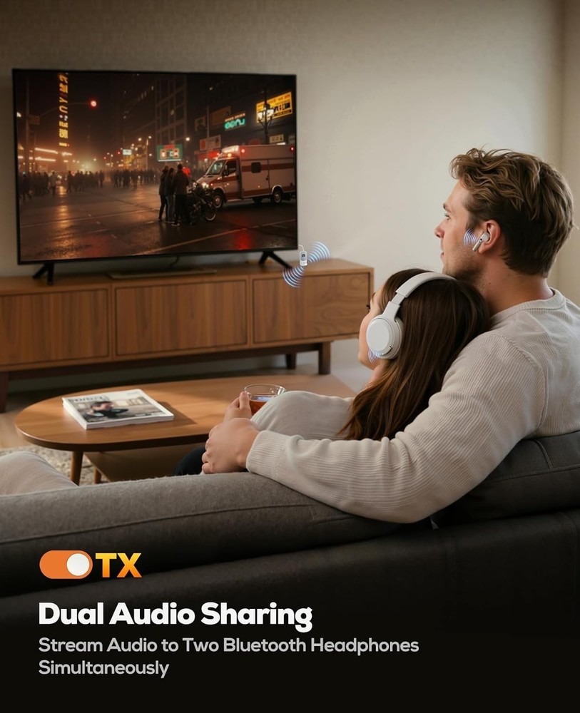 Nulaxy 2-in-1 Bluetooth Transmitter Receiver with Screen [Shows Battery