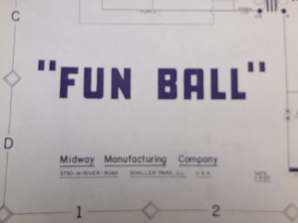 Midway: Fun Ball  - Schematic - NOS