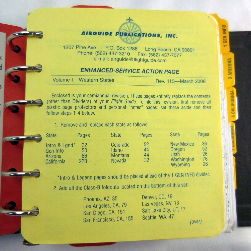 2001 Flight Guide Airport & Frequency Manual Volume 1 Western States