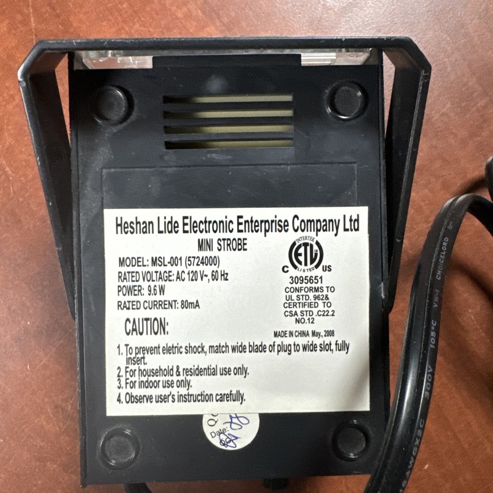 Heshan Lide Mini Strobe light Model MSL-001 Works Tested