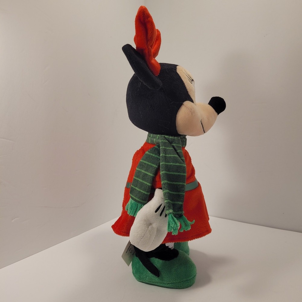 Minnie Mouse Animated Christmas Plush Dances To Jingle Bells Side Step 13" EUC