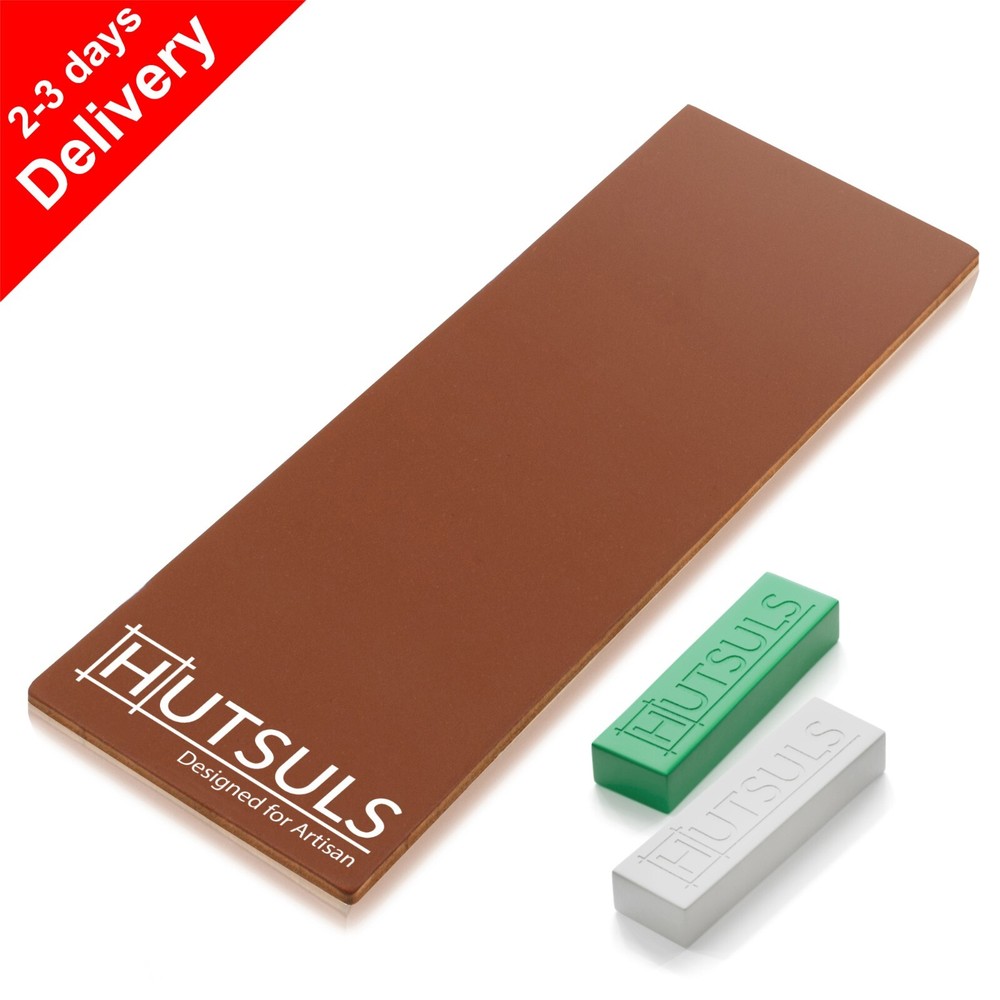 Hutsuls Knife Stropping Leather Sharpening Strop Green White Compound Sharpener