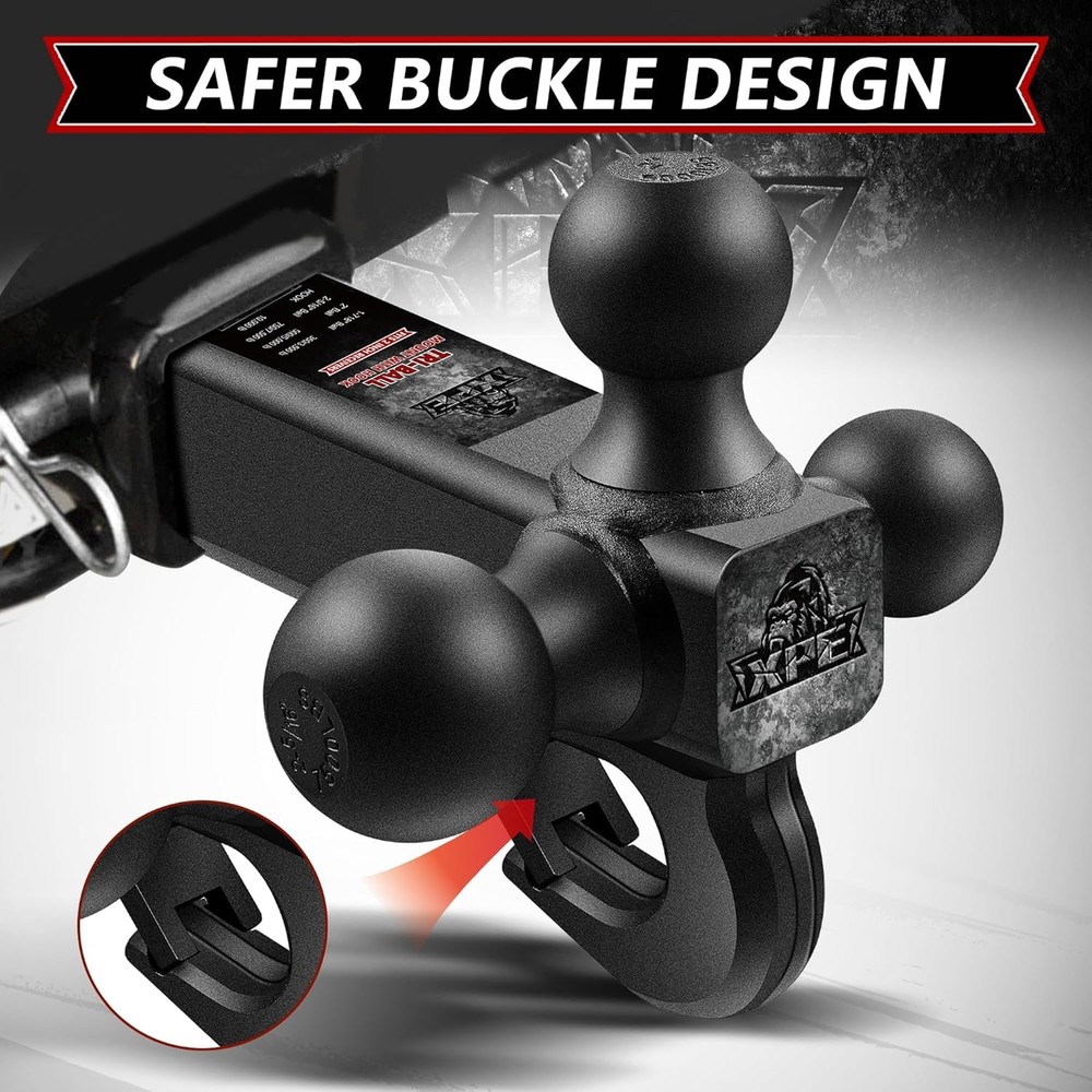Tri Ball Trailer Hitch Mount for 2" Receiver
