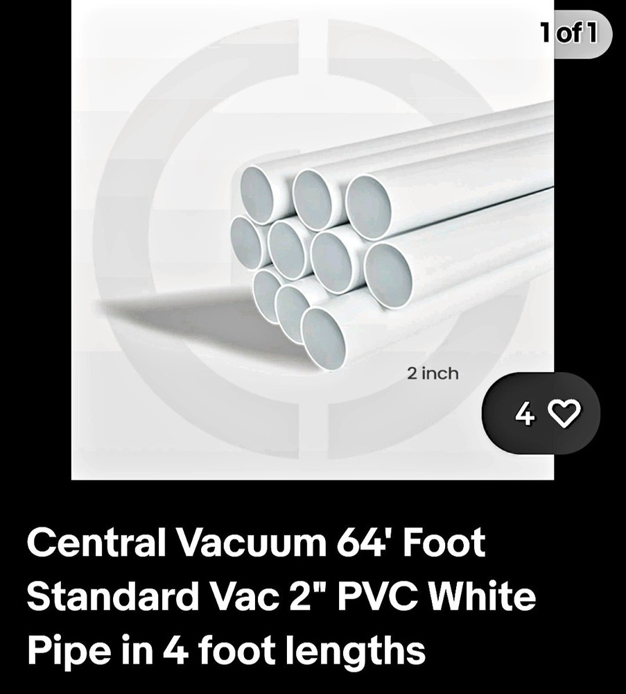 Central Vac 2 inch Pipe