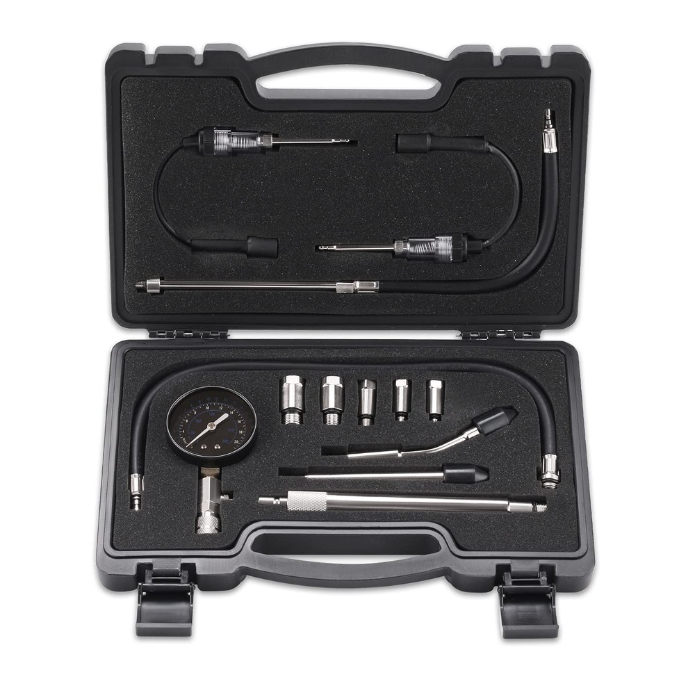 12 Pcs Compression Tester Adapter Kit with Spark Tester for Engine Cylinder Test