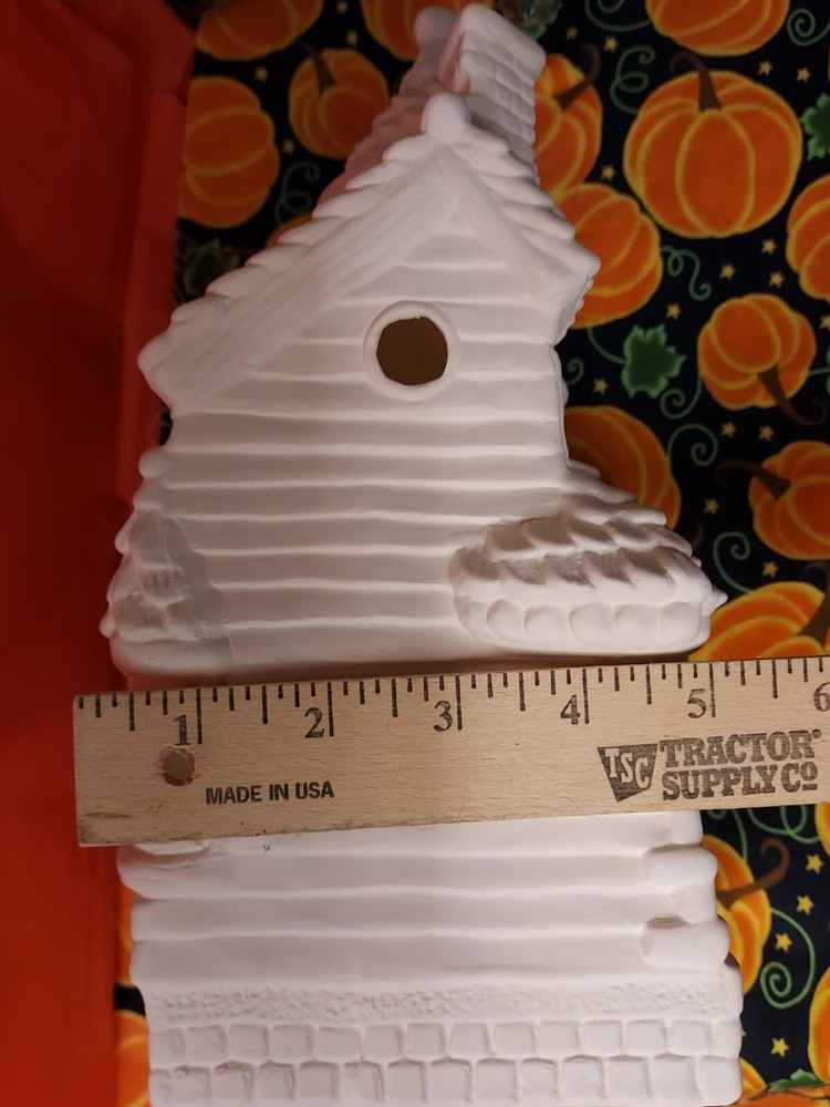 Ceramic Bisque~~ Ready to Paint ~~~ Haunted House with Ghost~~ lights up