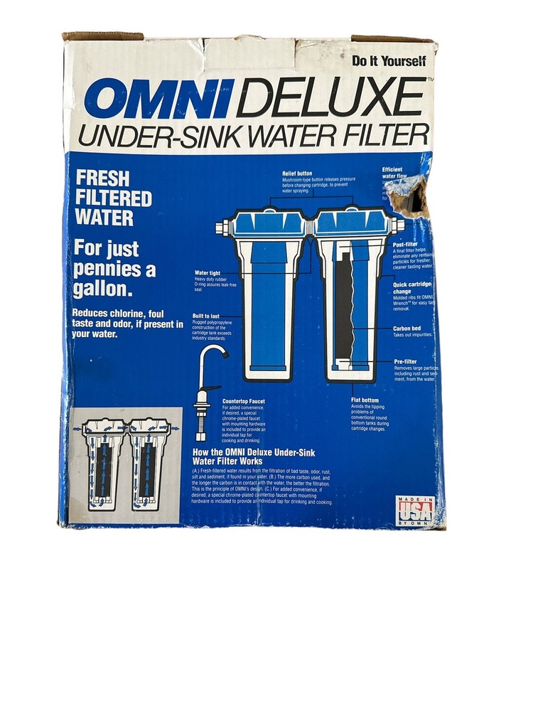 OMNI Model UC2 BLUE HOUSE UNDER SINK Do It Yourself MOUNT WATER FILTER KIT