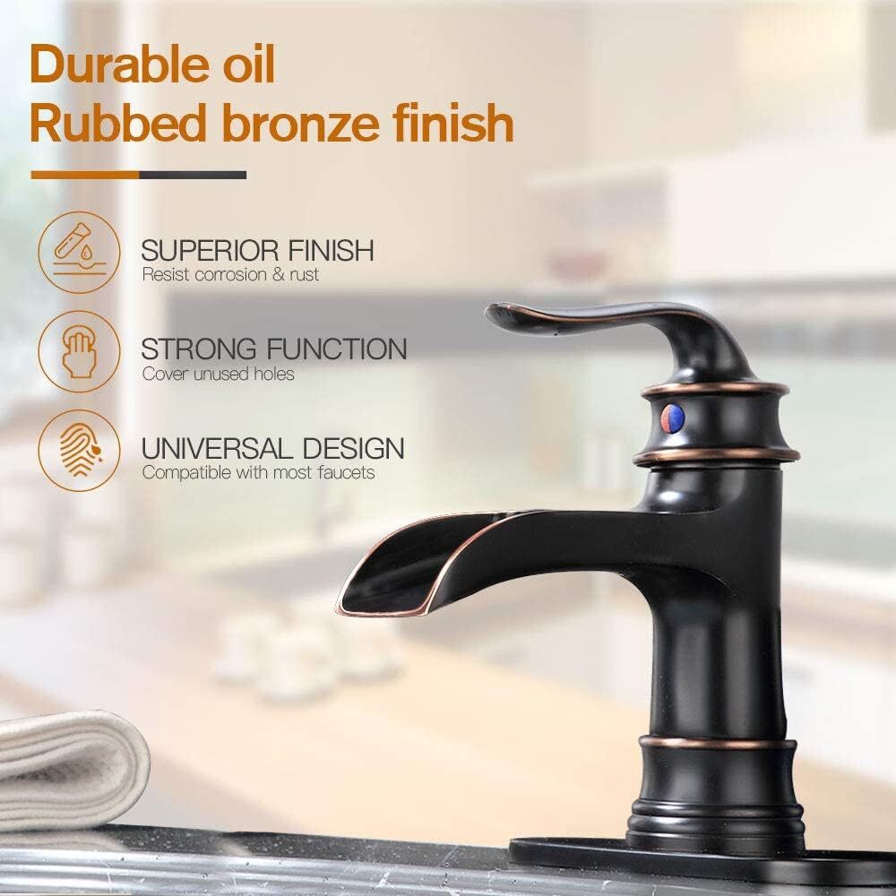 FRANSITON Waterfall Faucet Bathroom Single Handle Oil Rubbed Bronze
