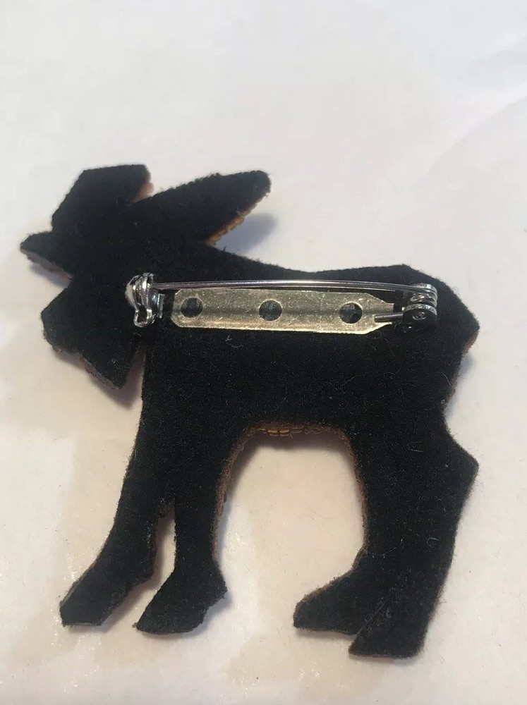 Hand Beaded Brooch Pin Walking Moose