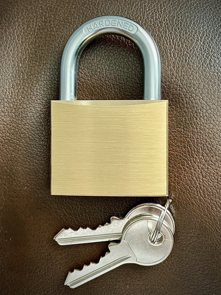 Brass Cutaway Padlock w/ 2 Keys. Locksmith Locksport
