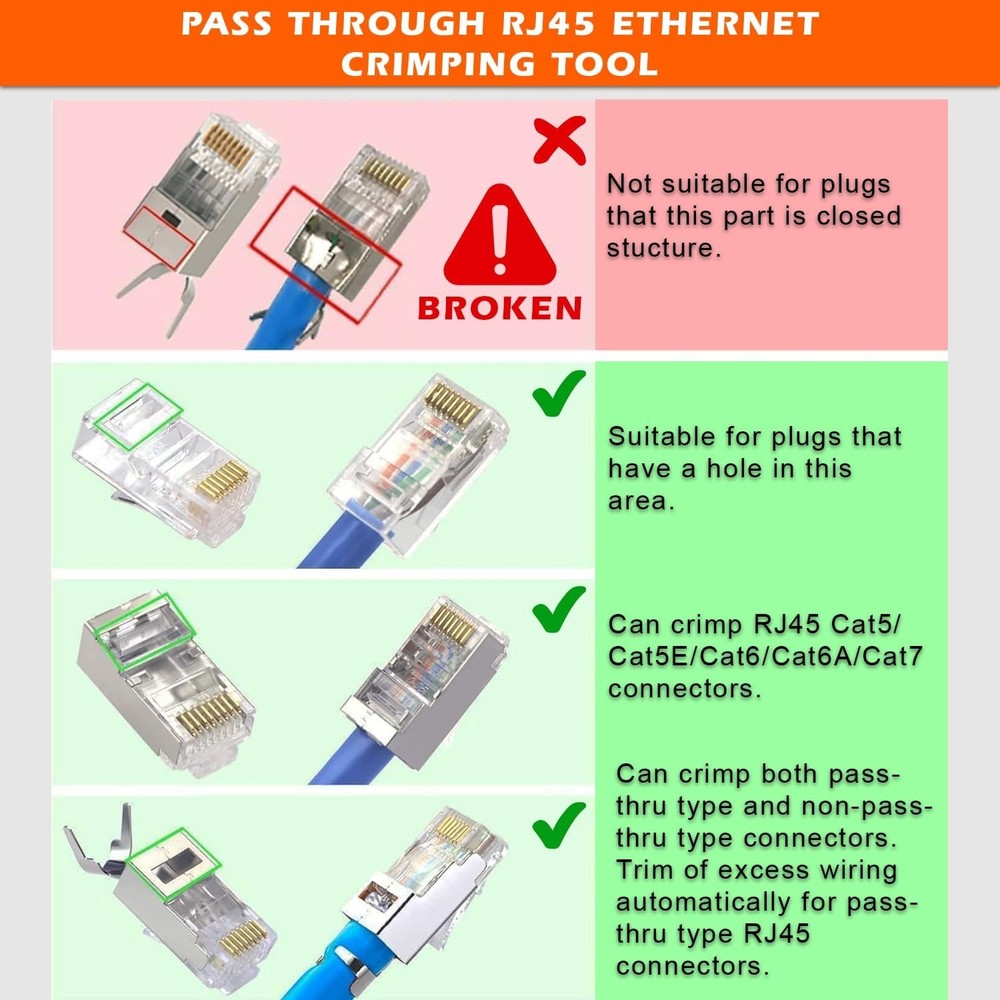 RJ45 Pass through Ethernet Network Crimping tool Pass Through RJ45 Crimper Tool