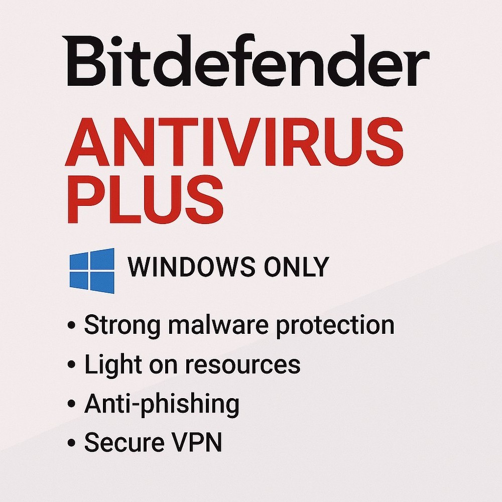 Bitdefender Antivirus - 1 Year 1 WINDOWS Devices + Daily VPN