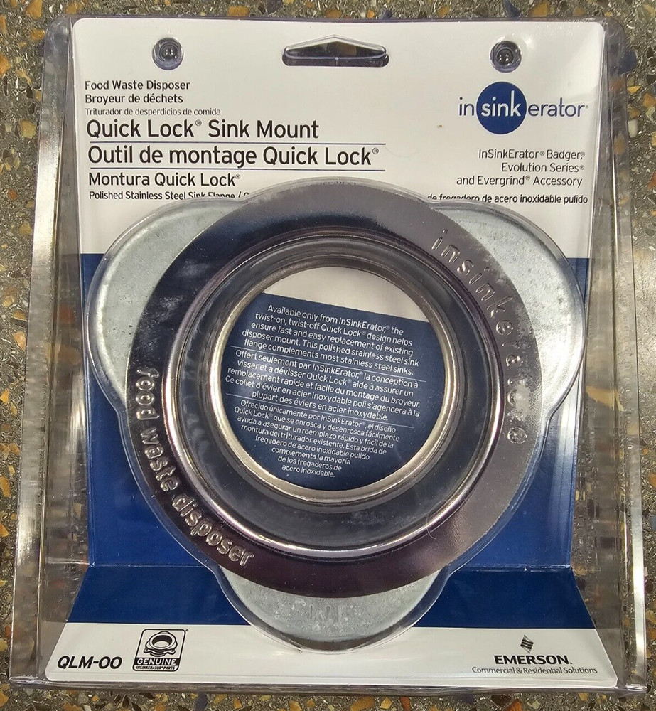 InSinkerator Sink Mount QLM-00 Chrome Quick Lock  Flange Food Waste Disposer