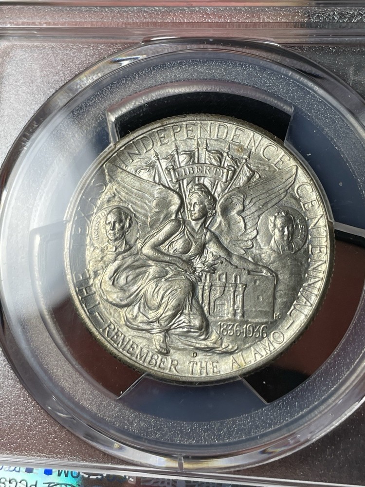 1935-D PCGS MS66 CAC Texas Commemorative Silver Half Dollar Semi-PL