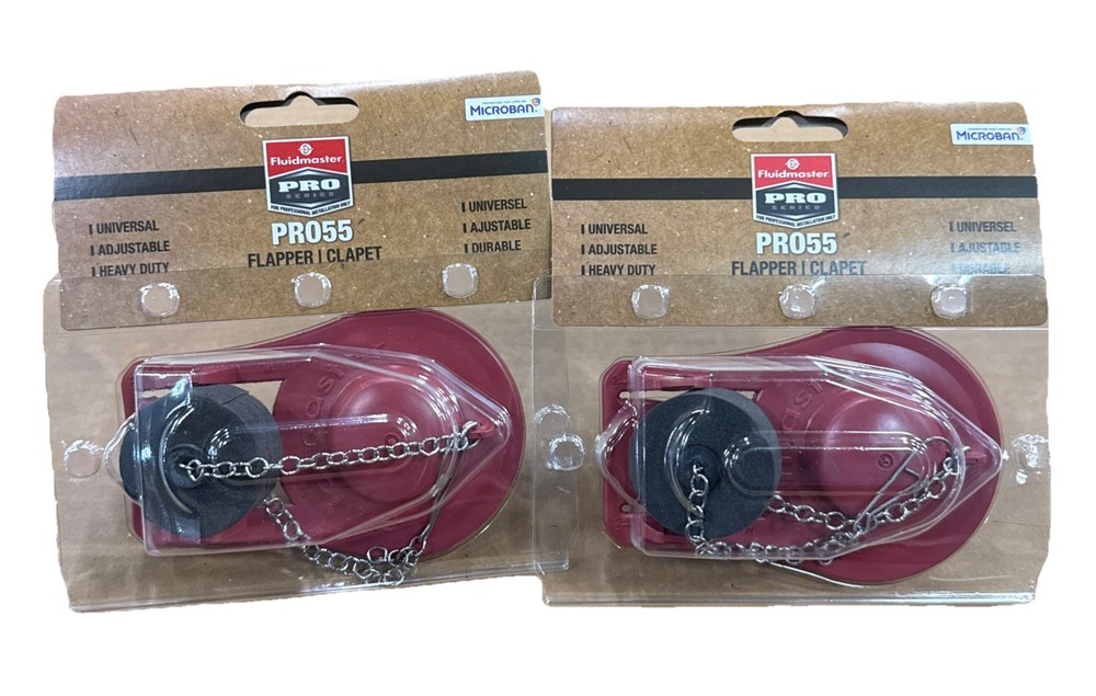 FLUIDMASTER PRO55 Flapper, Universal , Adjustable - 2 Pack