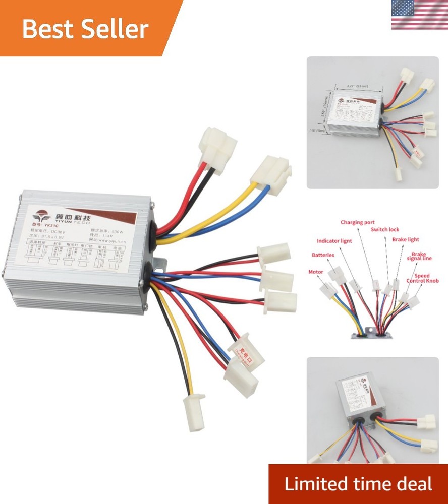 Reliable 36V 500W Controller with Easy Installation for E-Bikes & Tricycles
