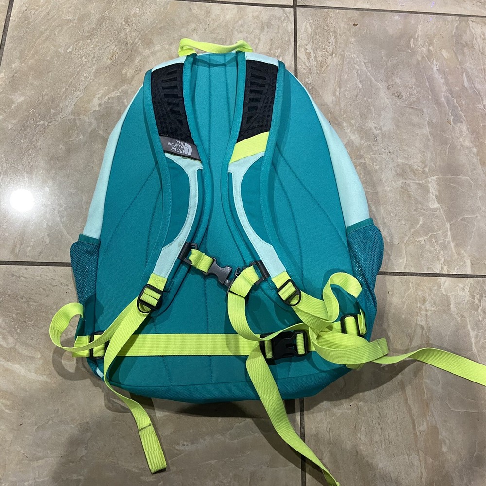 The North Face Jester Backpack Neon Green, Blue Zip Daypack