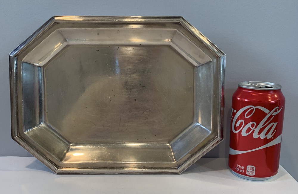 Antique Barker Brothers Octagonal 11-1/2" Long EPNS Octagonal Platter Signed