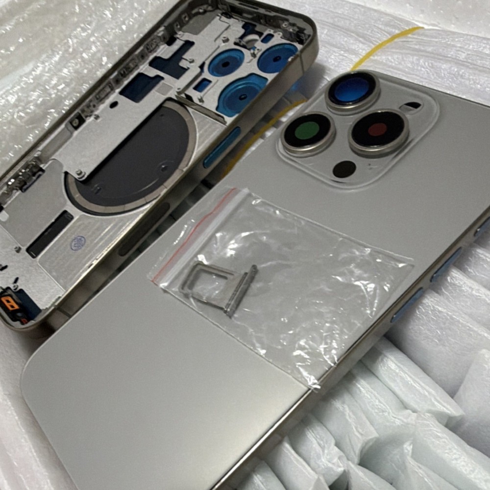Apple iPhone 15 Pro Silver Housing Frame / Back Glass Replacement