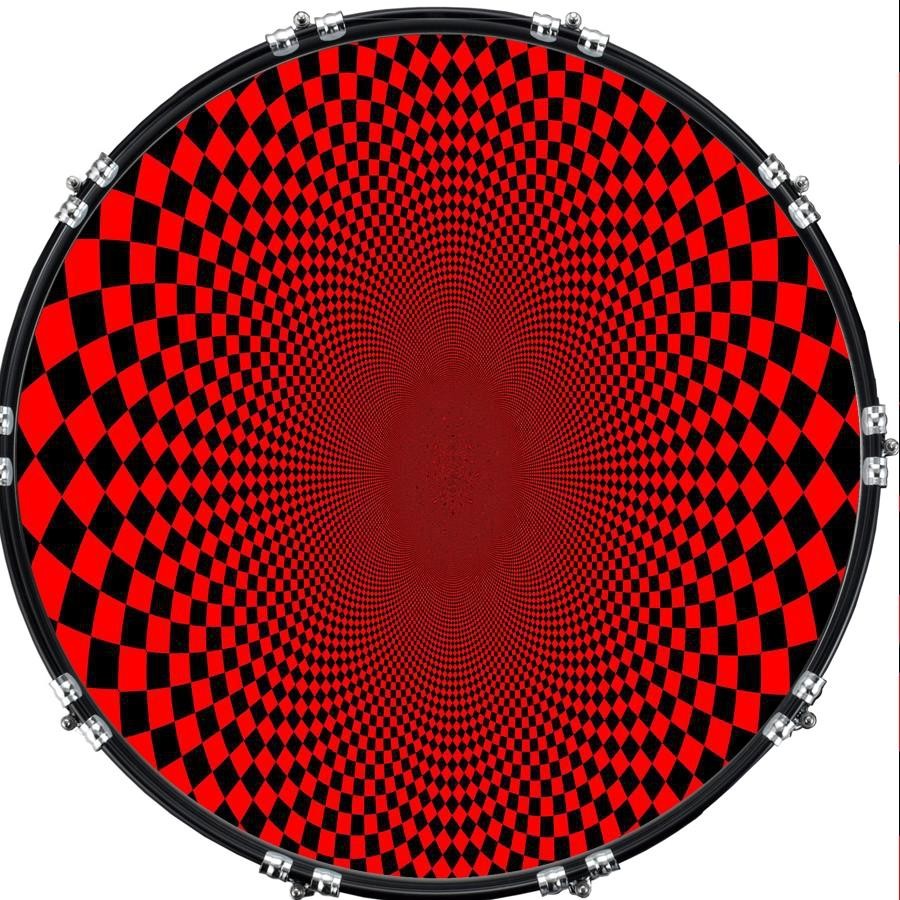 Custom 22" Kick Bass Drum Head Graphical Image Front Skin Geometry 7