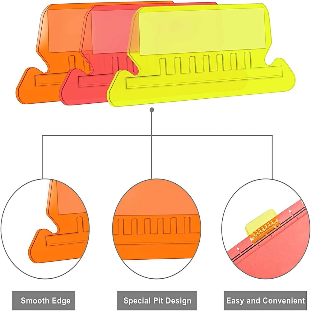 File Folder Tabs, Blue, Clear, Green, Multi, Orange, Red, White, Yellow