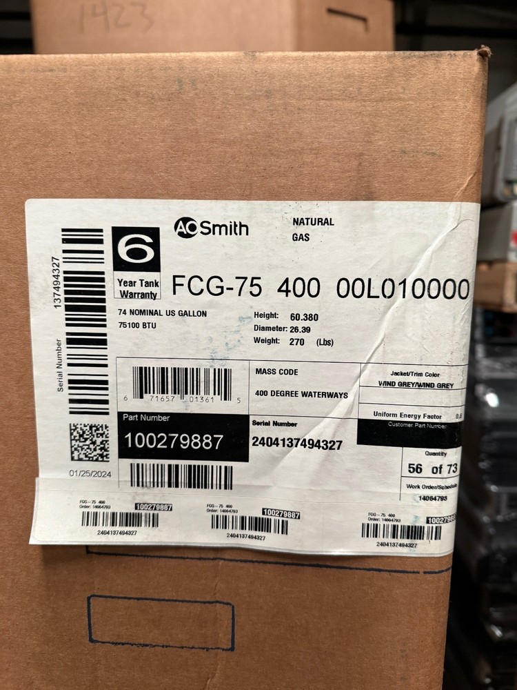 🔥 A.O. Smith 74-Gallon Natural Gas Water Heater – Brand New! 🔥