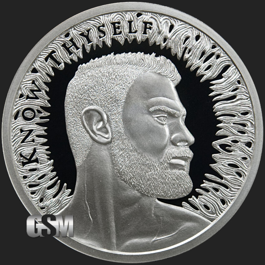 2018 1 oz Proof Know Thyself V1 - ULTRA RARE - low COA 111 - SILVER SHIELD