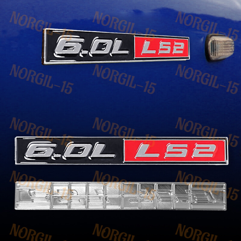 2PCS For CHEVY TRAILBLAZER SS LS2 6.0L ENGINE EMBLEMS BADGES METAL NEW
