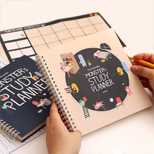 For 6 Months Monster's Study Planner Monthly Weekly Daily Academic Planner