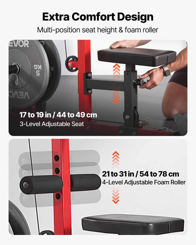 3-in-1 LAT Pulldown Machine Row Cable Machine Home Gym 400 lb Capacity