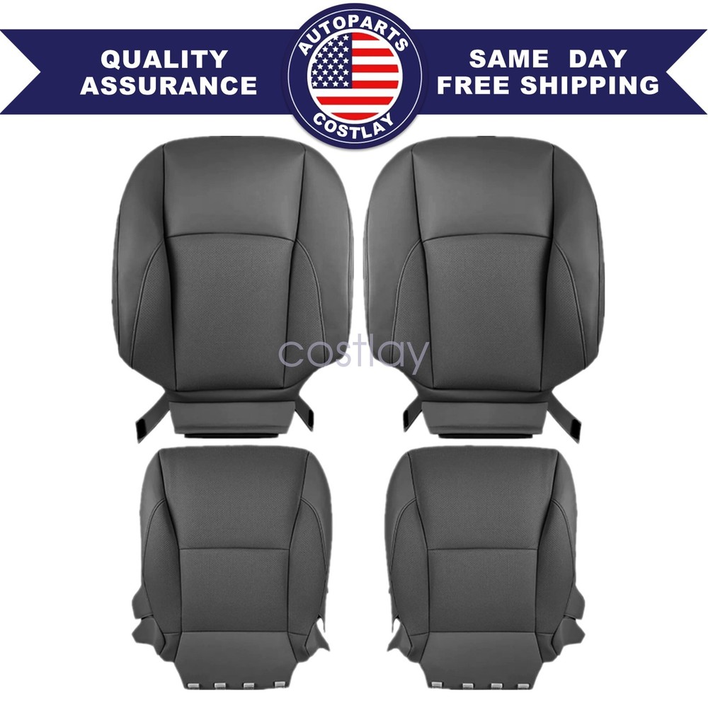 2007-2012 For LEXUS ES350 Driver & Passenger Perforated Leather Cover Black