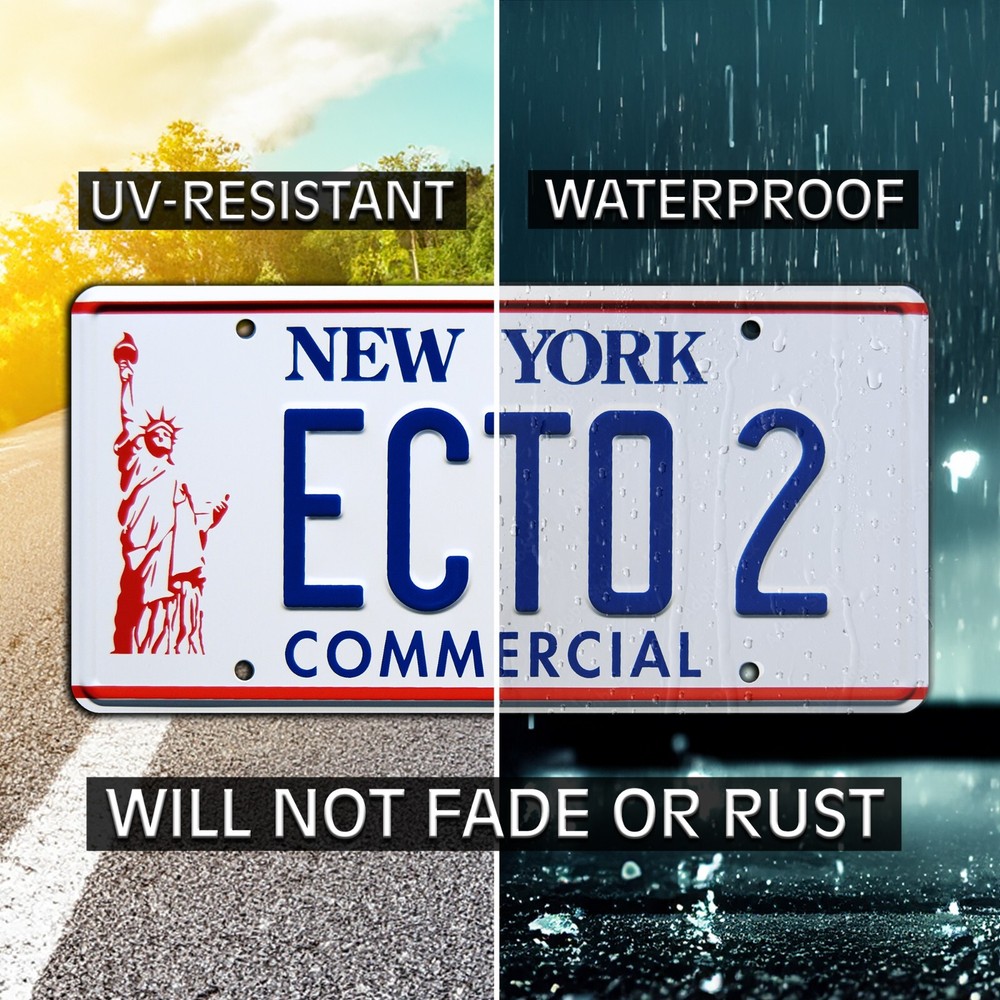 Ghostbusters 2 | Ectomobile | ECTO 2 | Metal Stamped Replica Prop License Plate