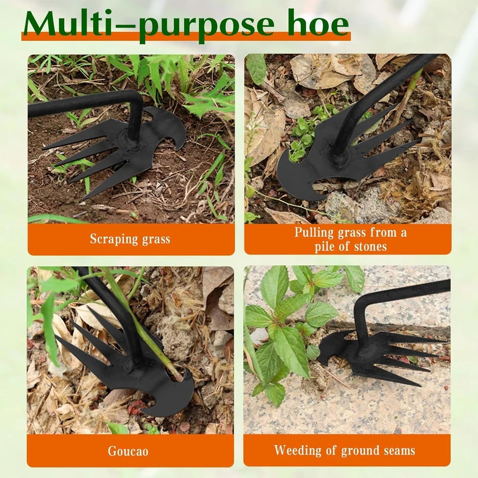 Weed Puller Tool Garden Weed Pulling Tool– 15.7” Portable Garden Weeder, 4 Teeth