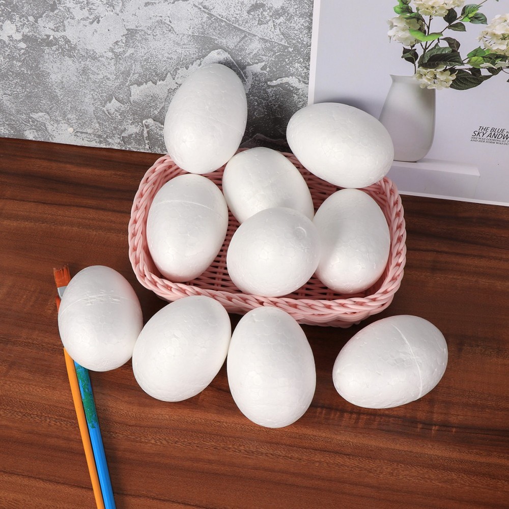 50pcs 6cm Polystyrene Eggs for Easter DIY Craft Projects and Decor