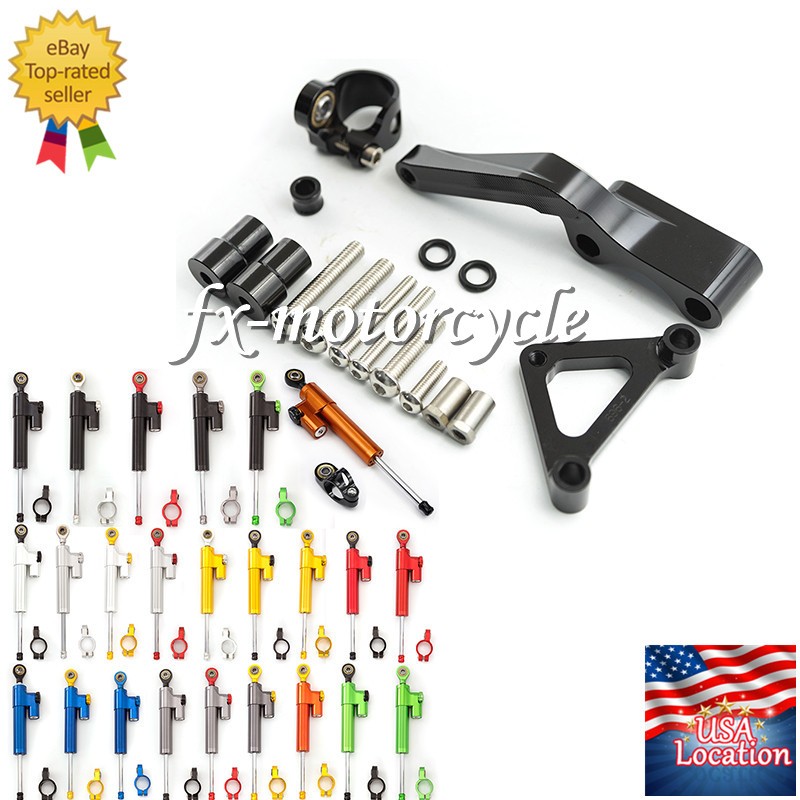For Ducati Monster 696 Steering Damper Stabilizer with Bracket Mount Kit Holder