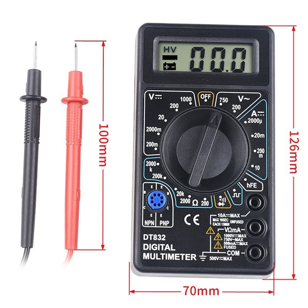 Digital Multimeter Home Use Professional Use Compact Size DC AC Voltage Tests