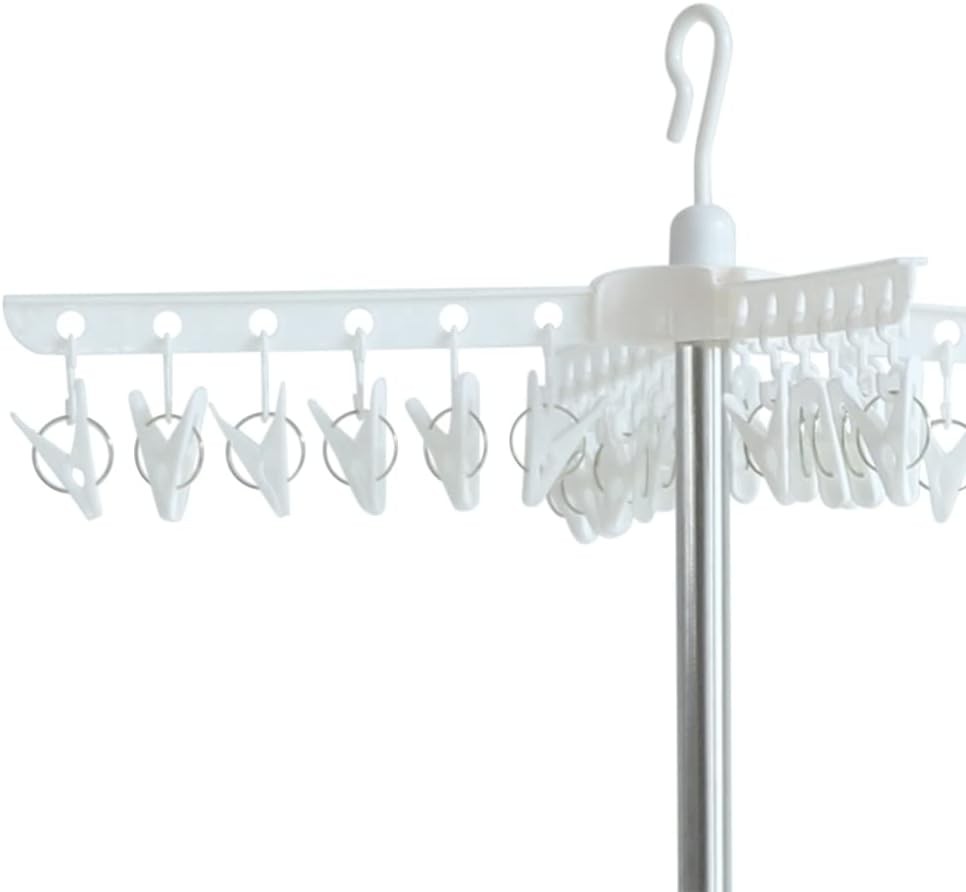 3-Tier Rotating Clothes Drying Rack with Sturdy Alloy and PP Plastic