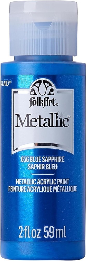 2 Fl Oz Blue Sapphire Metallic Acrylic Paint - Perfect for Interior Projects