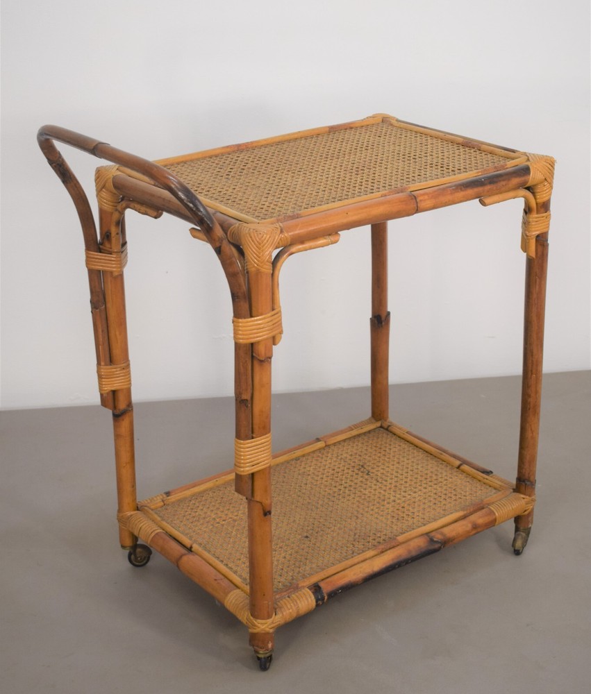 Trolley Lunchbox IN Bamboo, Italy, Years' 60