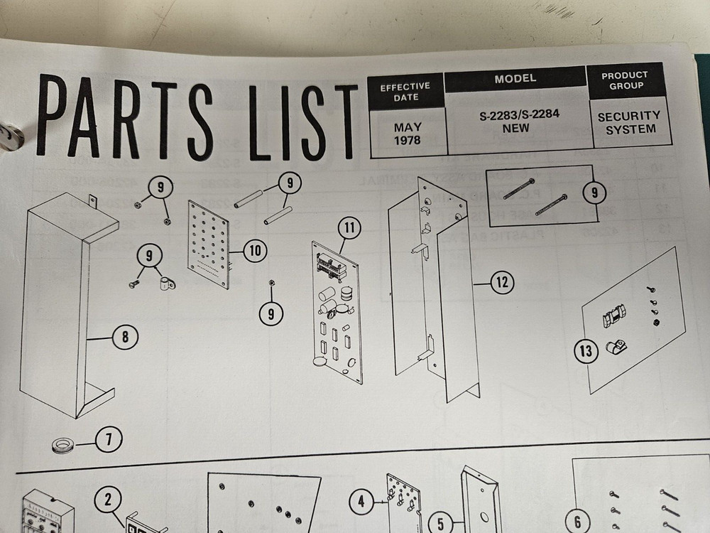 Nutone Security Digital Remote Control System Model SA-2283 for SA-2284 Keyboard