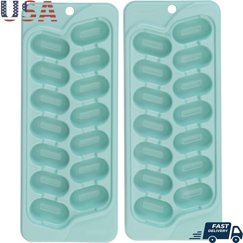 Quick Release Ice Cube Trays 2 Pack Stackable Half Ounce Kitchen Tool Mold New