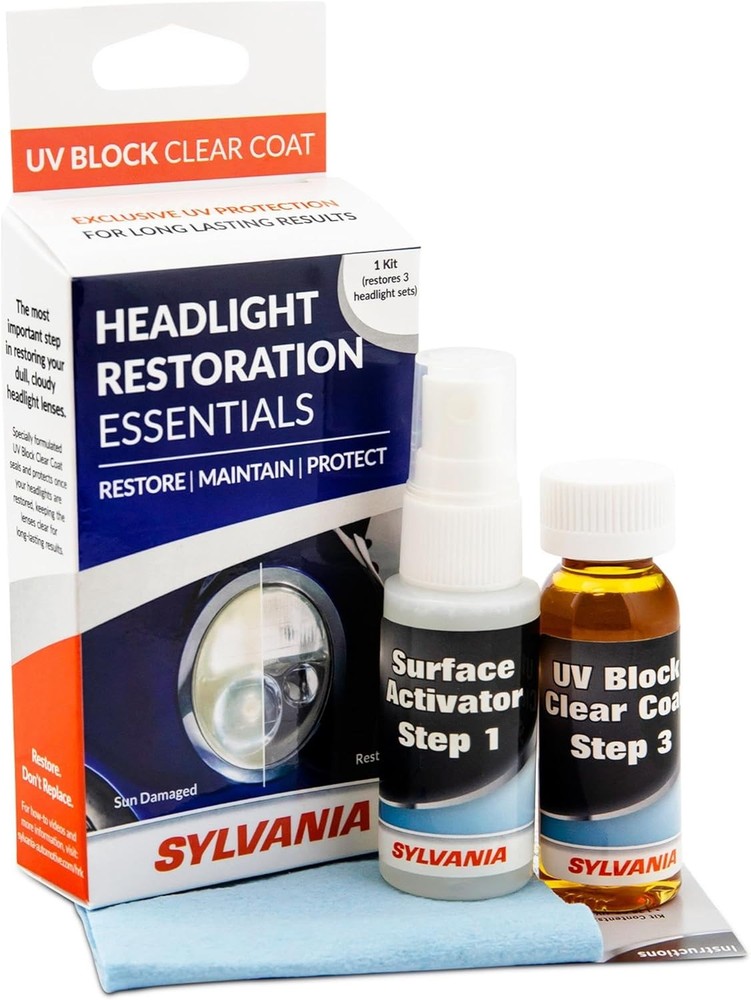 SYLVANIA - Headlight Restoration Essentials Kit - UV Block Clear Coat, Most...