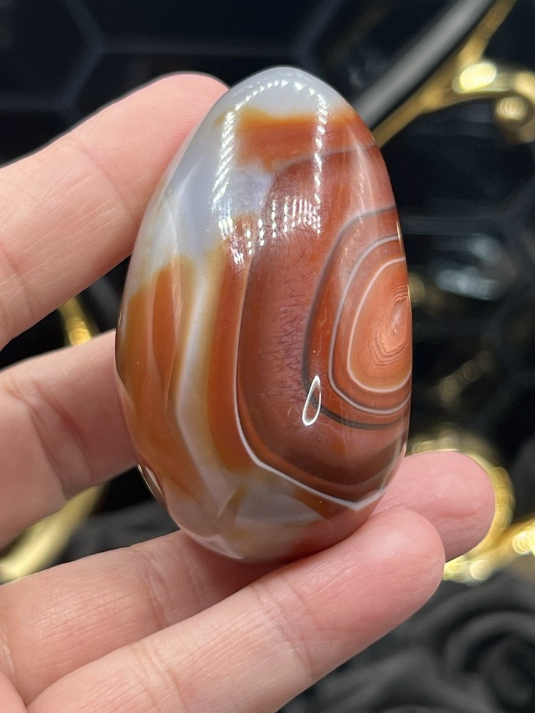 Natural Awesome Sardonyx Crystal Eggs Druzy vugs pattern Free ship & Gift