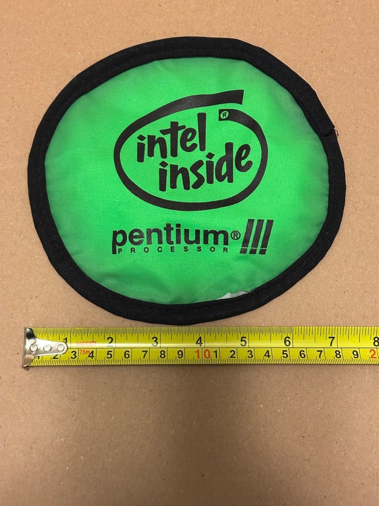Original Vintage Intel Inside Pentium III Processor fabric flying disc - 2