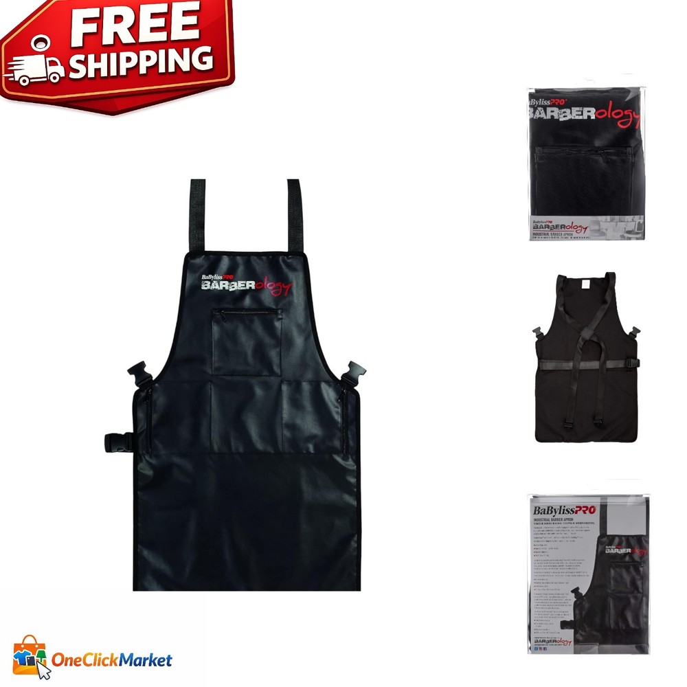 Professional Barber Apron - Black, Durable Polyester with PVC Base Protection