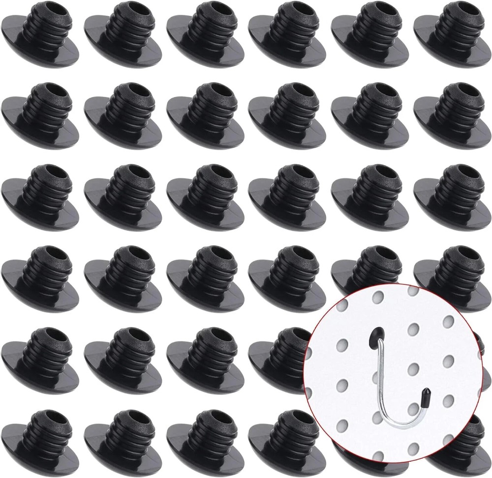 Pegboard Hook Locks, for Stopping Hooks from Falling Off, 60PCS, Black