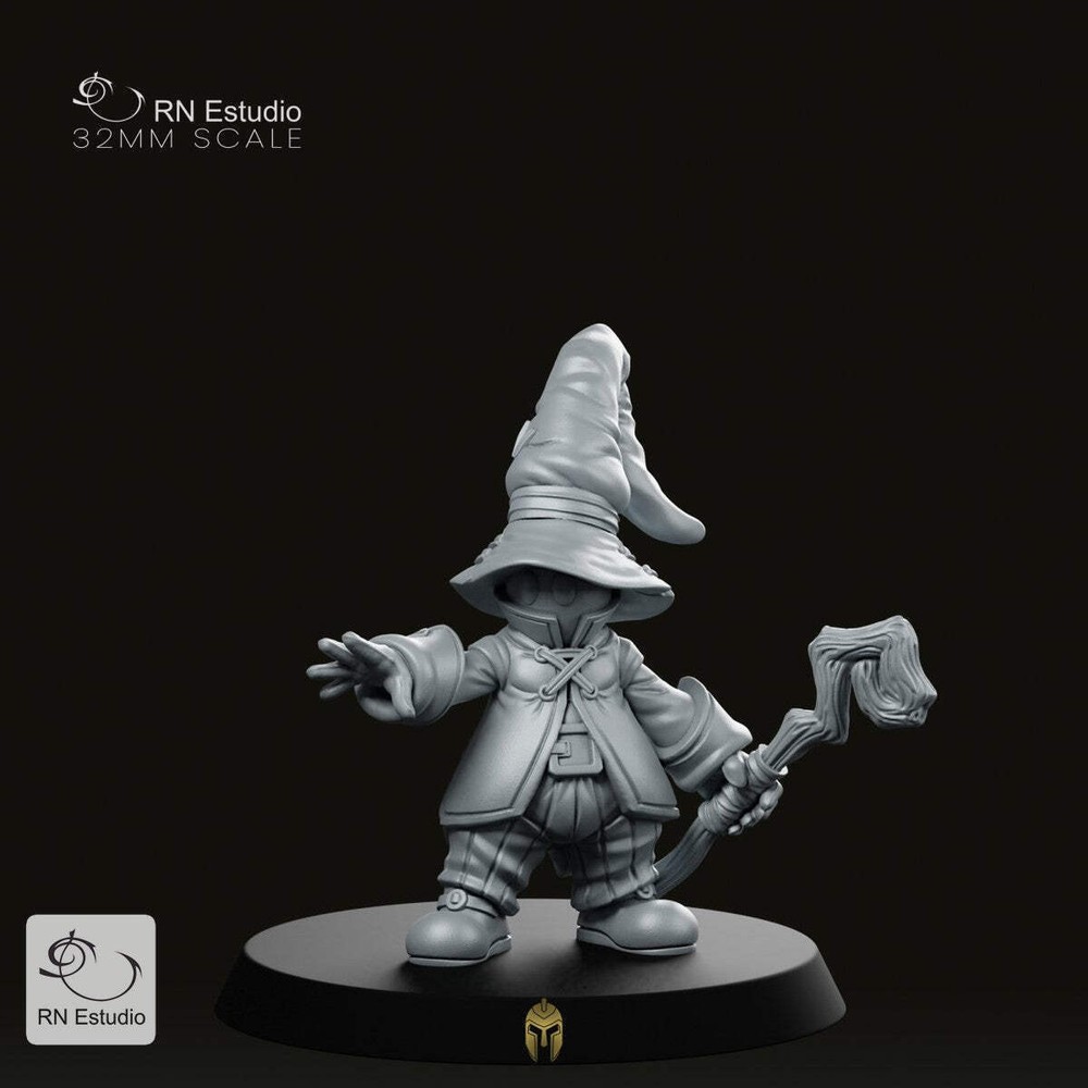 Fantasy Wizard Biboru Mage Miniature Chibi Comical Spellcaster