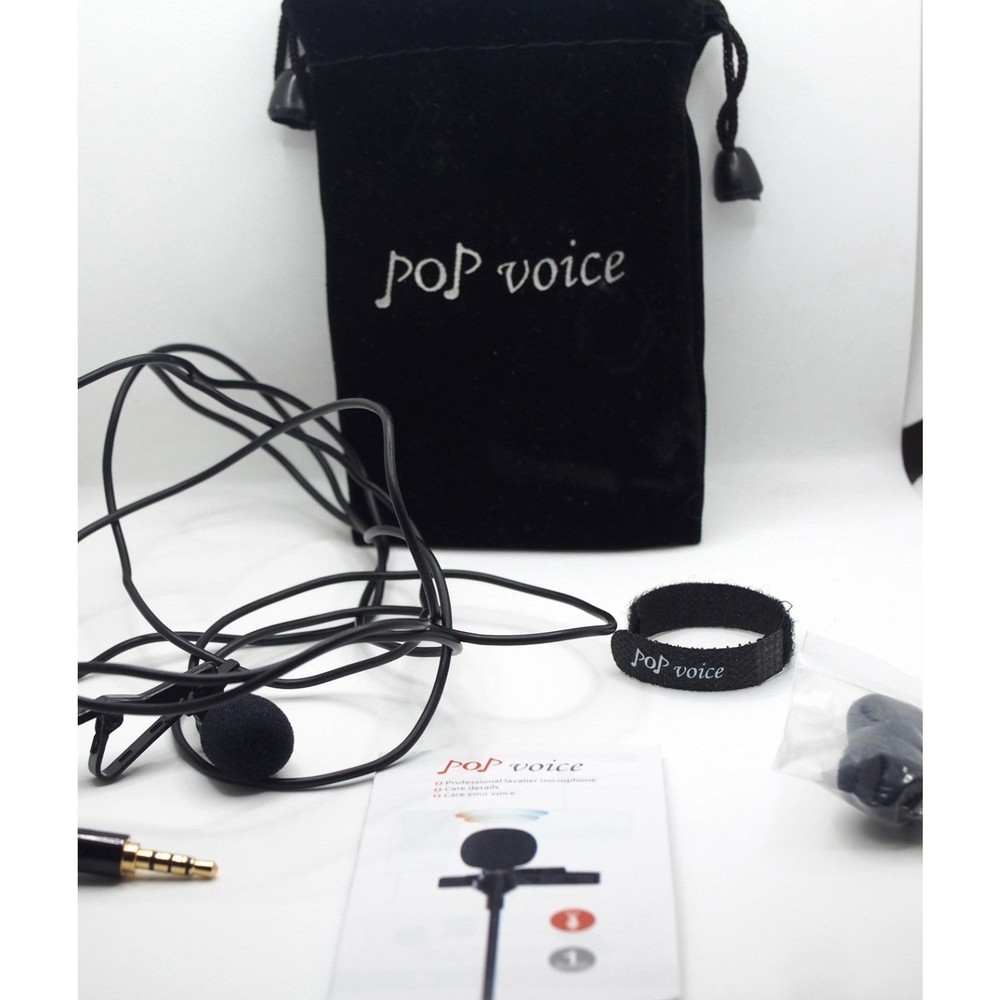 PoP Voice Lavalier Lapel Microphone for iPhone Android Smartphone,Recording Mic