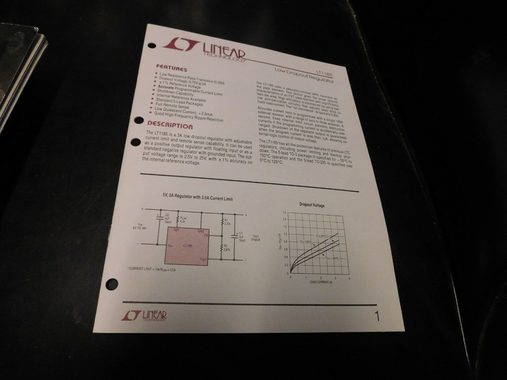 Electronics Specification Guide Application Linear Technology LT1185